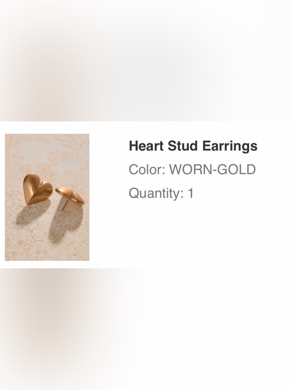 Altar'd State Worn-Gold Heart Stud Earrings